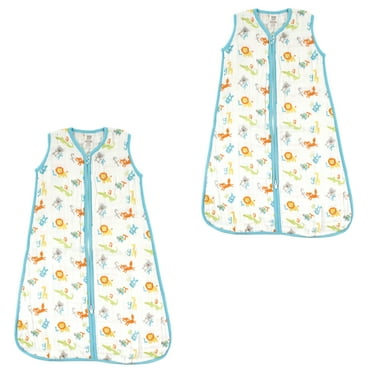 Luvable Friends Unisex Baby Sleeveless Muslin Cotton Sleeping Bag, Sack, Blanket, Abc Muslin 2-Pack, 12-18 Months