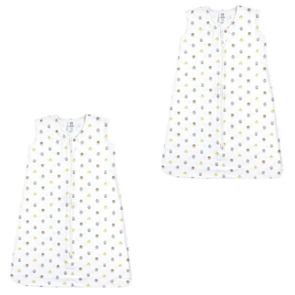 Luvable Friends Unisex Baby Sleeveless Muslin Cotton Sleeping Bag, Sack, Blanket, Owls Jersey 2-Pack, 18-24 Months