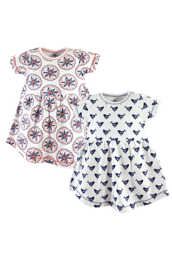 Yoga Sprout Short-Sleeve Dresses 2pk, Floral Burst, 5T