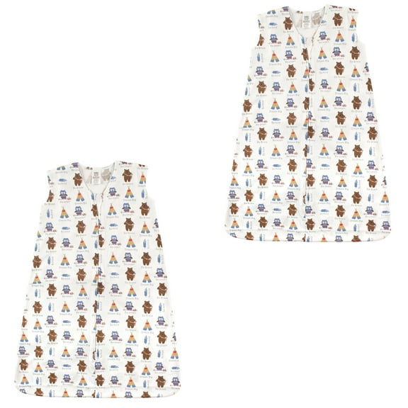 Luvable friends Baby Boy and Girl Jersey Cotton Sleeping Bag, 2 Pack, Be Brave and Teepees, 12-18 Months