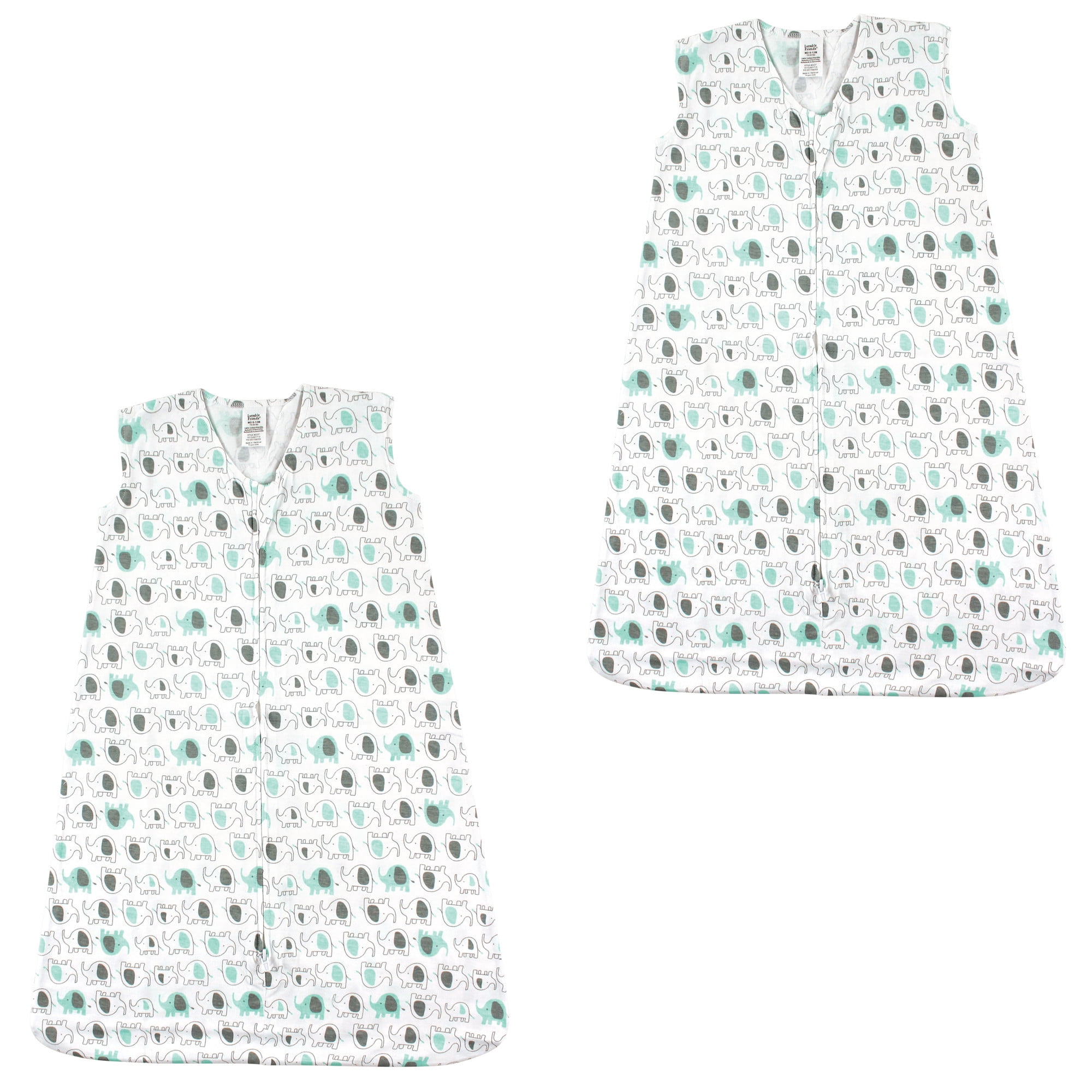 Luvable friends Baby Boy and Girl Jersey Cotton Sleeping Bag 2 Pack, Elephants, 18-24 Months