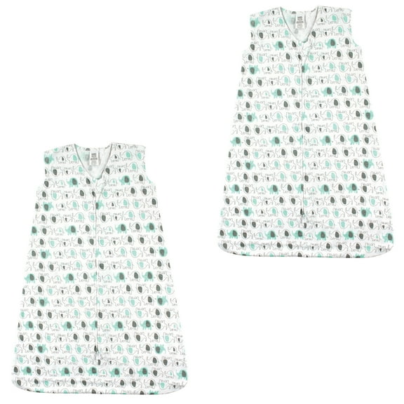 Luvable friends Baby Boy and Girl Jersey Cotton Sleeping Bag 2 Pack, Elephants, 6-12 Months