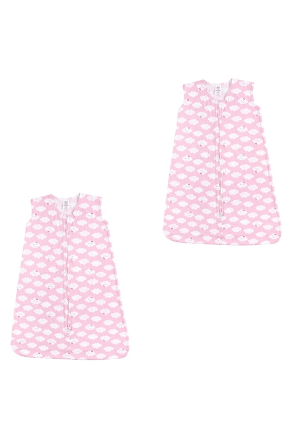 Unisex Baby Sleeveless Muslin Cotton Sleeping Bag, Sack, Blanket, Girl Clouds Jersey 2-Pack, 12-18 Months