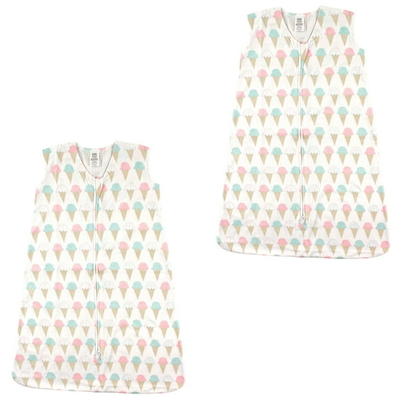 Luvable friends Baby Boy and Girl Jersey Cotton Sleeping Bag 2 Pack, Ice Cream, 6-12 Months