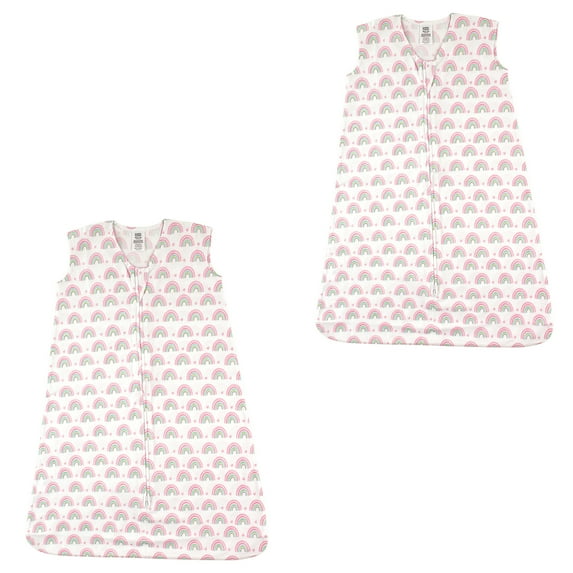 Luvable friends Baby Boy and Girl Jersey Cotton Sleeping Bag 2 Pack, Rainbows, 12-18 Months