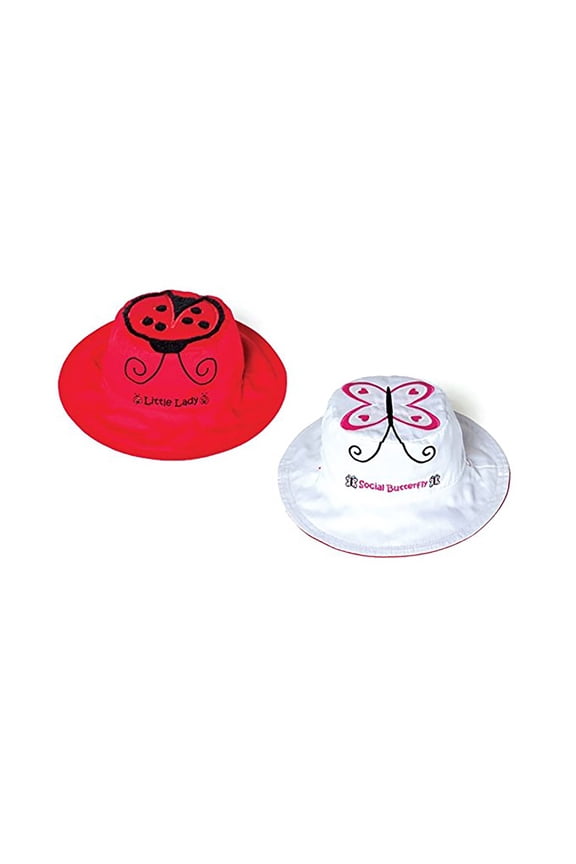 Luvali Ladybug-Butterfly Reversible Kids Hat Small 6 months 2 years