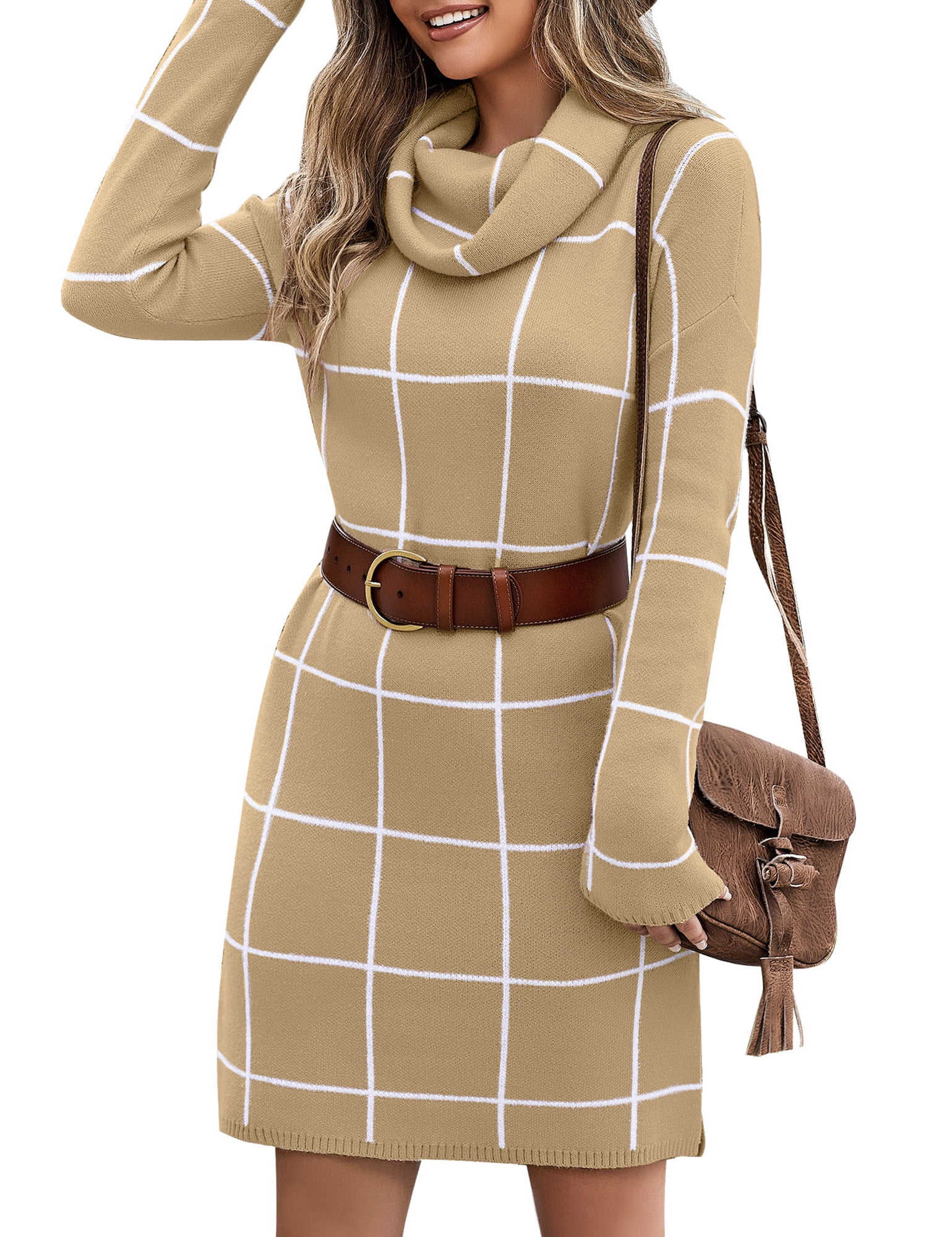 Luvamia Winter Dress Turtleneck Sweater Dress for Women Long Sleeve — free download