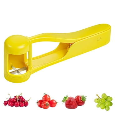 Luvan Grape Cutter for Toddlers,Tomatoes Strawberry Grape Quarter Slicer for Fruit Salad Kitchen Gadget,Yellow