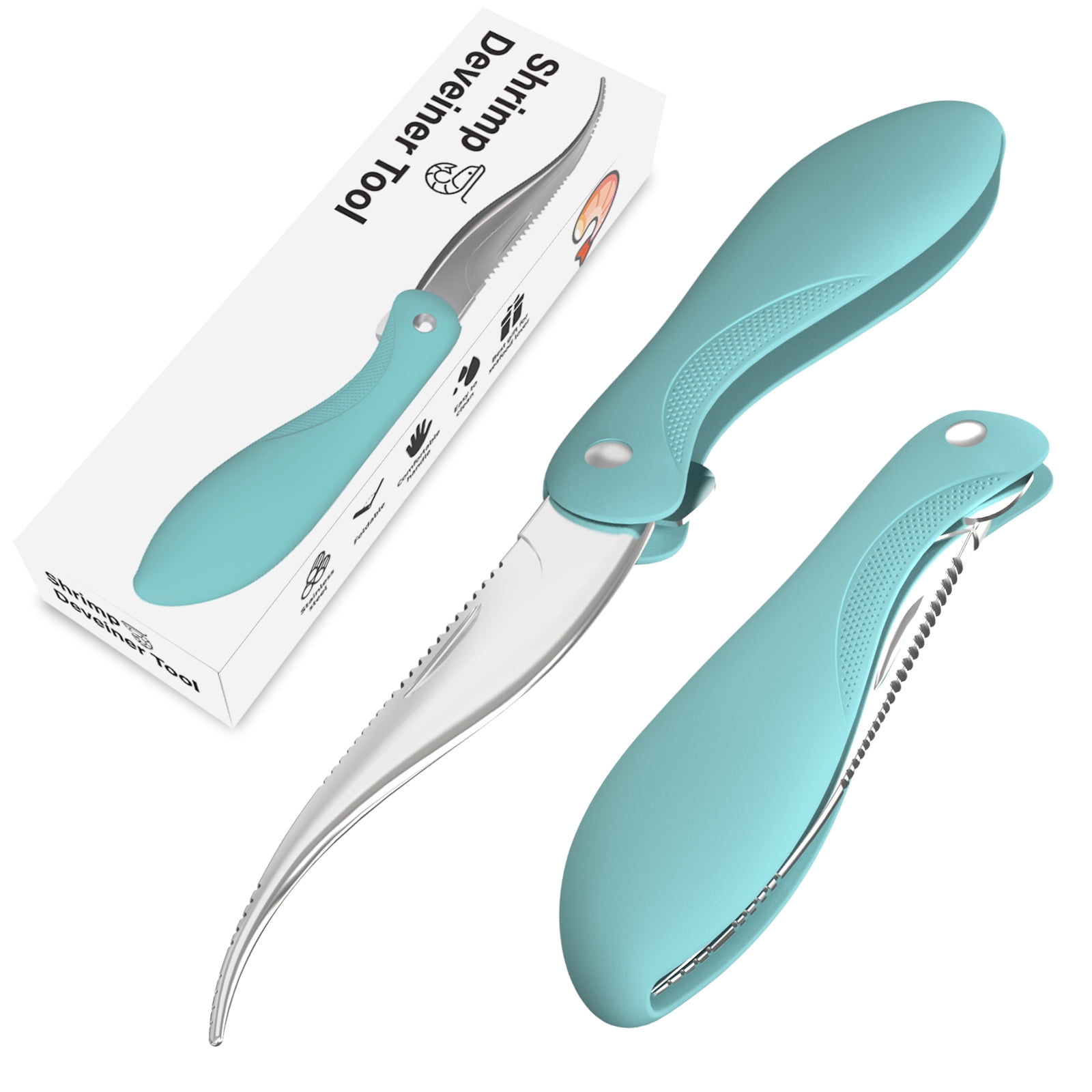 Luvan Kitchen Utensils Shrimp Deveiner Tool,Foldable Shrimp Cleaning