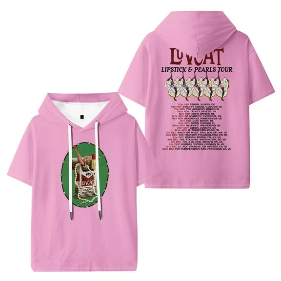 Luvcat Lipstick And Pearls Tour Merch Hooded T-Shirts Women Men Short Sleeve Tee Casual Fashion Clothes