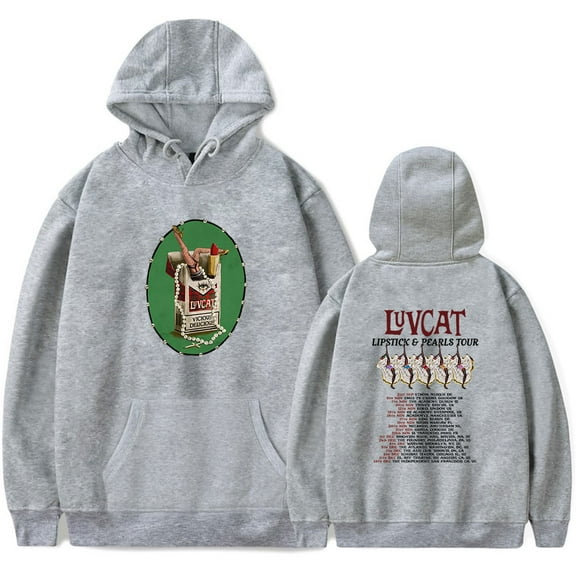 Luvcat Lipstick And Pearls Tour Merch Hoodies Women Men Casual Long Sleeve Sweatshirt Clothes
