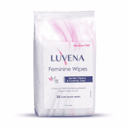 LUVENA PH-Balanced Feminine Cleansing Wipes, Aloe & Cucumber, 25 Count, 1 Pack