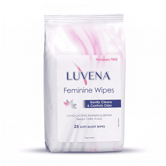 Luvena pH-Balanced Feminine Cleansing Wipes, Aloe & Cucumber, 25 Count