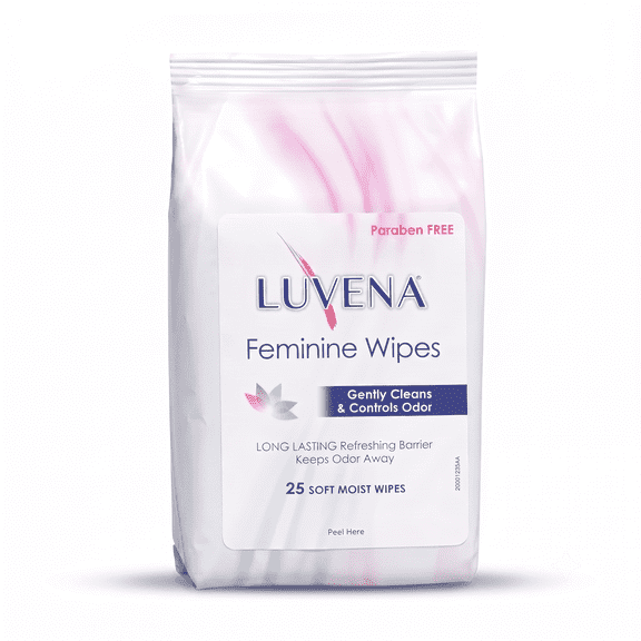LUVENA pH Balanced Anti-Itch Feminine Cleansing Wipes, Aloe and Cucumber (25 Count)