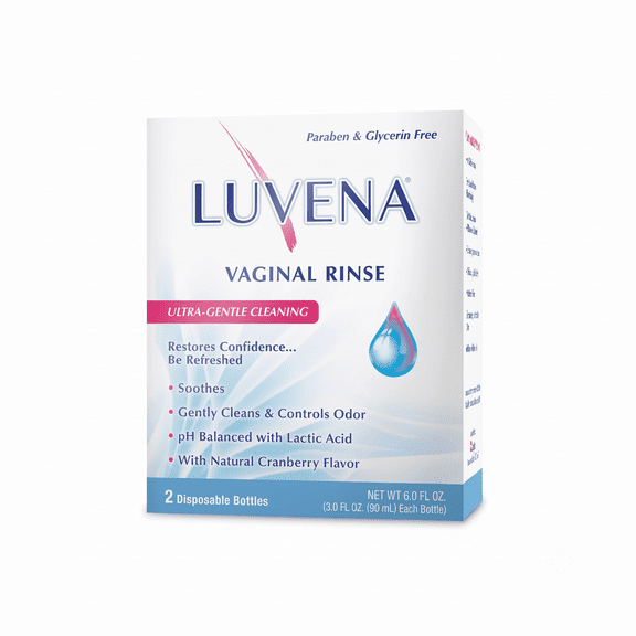 Luvena Feminine Rinse pH Balanced, Paraben-Free Feminine Wash Twin Pack Light Cranberry 6 oz