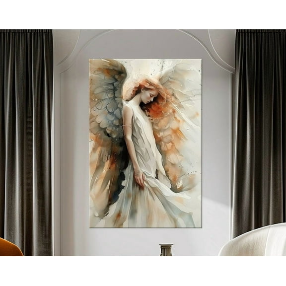 Luvia Abstract Angel Canvas Print Woman With Wings Religious Guardian Angel Print Modern Religious Art Angel Religious Decor Canvas, 12x16 UNFRAMED