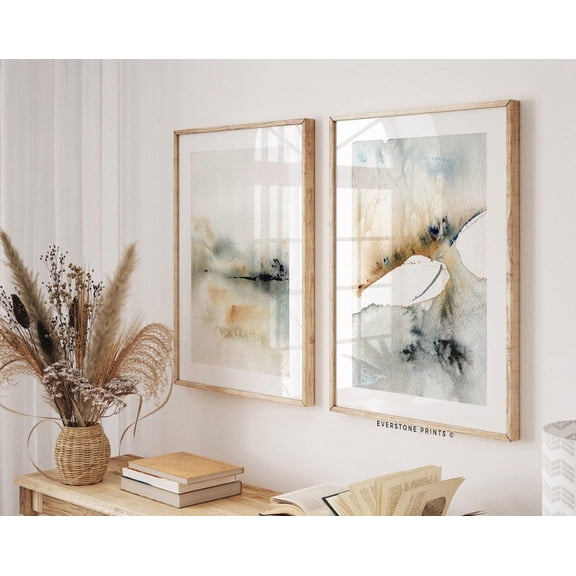 Luvia Abstract Set Of 2, Nordic Contemporary Minimal Abstract, Simple Abstract Art, , Modern Wall Decor Set 2 Prints 20x30 UNFRAMED