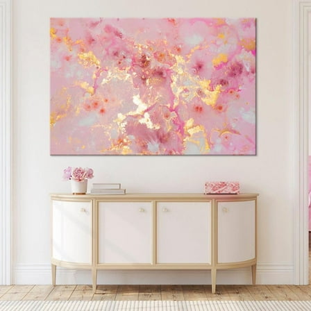 Luvia Abstract Wall Art Pink Gold Canvas Print Luxury Wall Art Multi Panel Canvas Living Room Decor Contemporary Art Modern Wall Art Canvas, 8x10 UNFRAMED