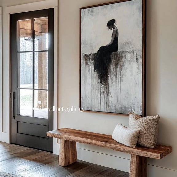 Luvia Abstract Woman Sleeping in the Wind Poster Wall Art Elegant Female Dancer Modern Home Decor, 8x12 UNFRAMED