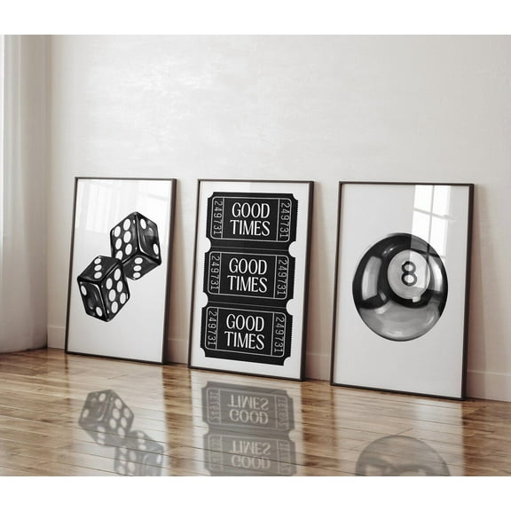 Luvia Black And White Art Prints Room Decor Trendy Gallery Wall Set Art Prints Wall Set Of 3 Apartment Decor Dorm, Modern Wall Decor Set 3 Prints 8x12 UNFRAMED