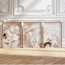 Luvia Blush Pink Peonies Prints Set Of 3, Pink Flowers Triptych Art, Modern Wall Decor Set 3 Prints 8x12 UNFRAMED