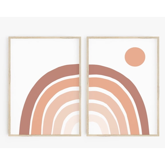 Luvia Boho Rainbow Set Of 2, Boho Nursery Decor, Abstract Rainbow Art, Gender Neutral Print, Above Crib Art, Playroom Print, Modern Wall Decor Set 2 Prints 8x12 UNFRAMED