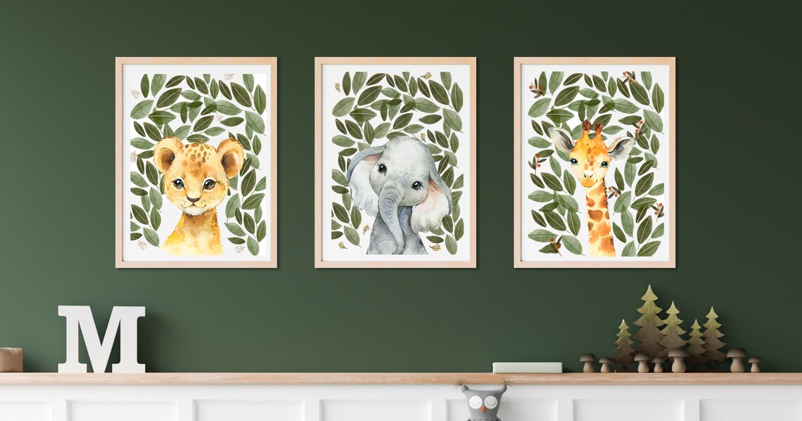 Luvia Boys Nursery Jungle Animals Nursery Decor, Safari Nursery Set ...