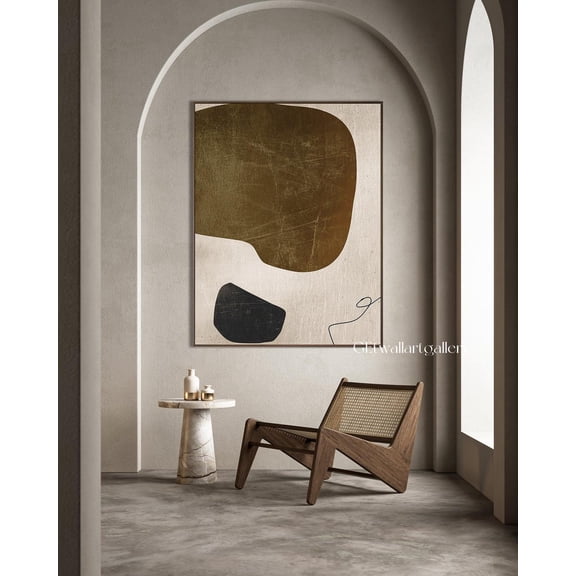 Luvia Brown Wabi-Sabi Poster Wall Art Minimalist Neutral Abstract Boho Texture Modern Living Room Decor, 8x12 UNFRAMED