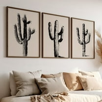 Luvia Cactus Drawing 3 Piece Set Wall Art Poster Or Print, Cactus Minimalist Art Print, Black And White Boho Wall Art, Texas Cactus Print, Modern Wall Decor Set 3 Prints 8x12 UNFRAMED