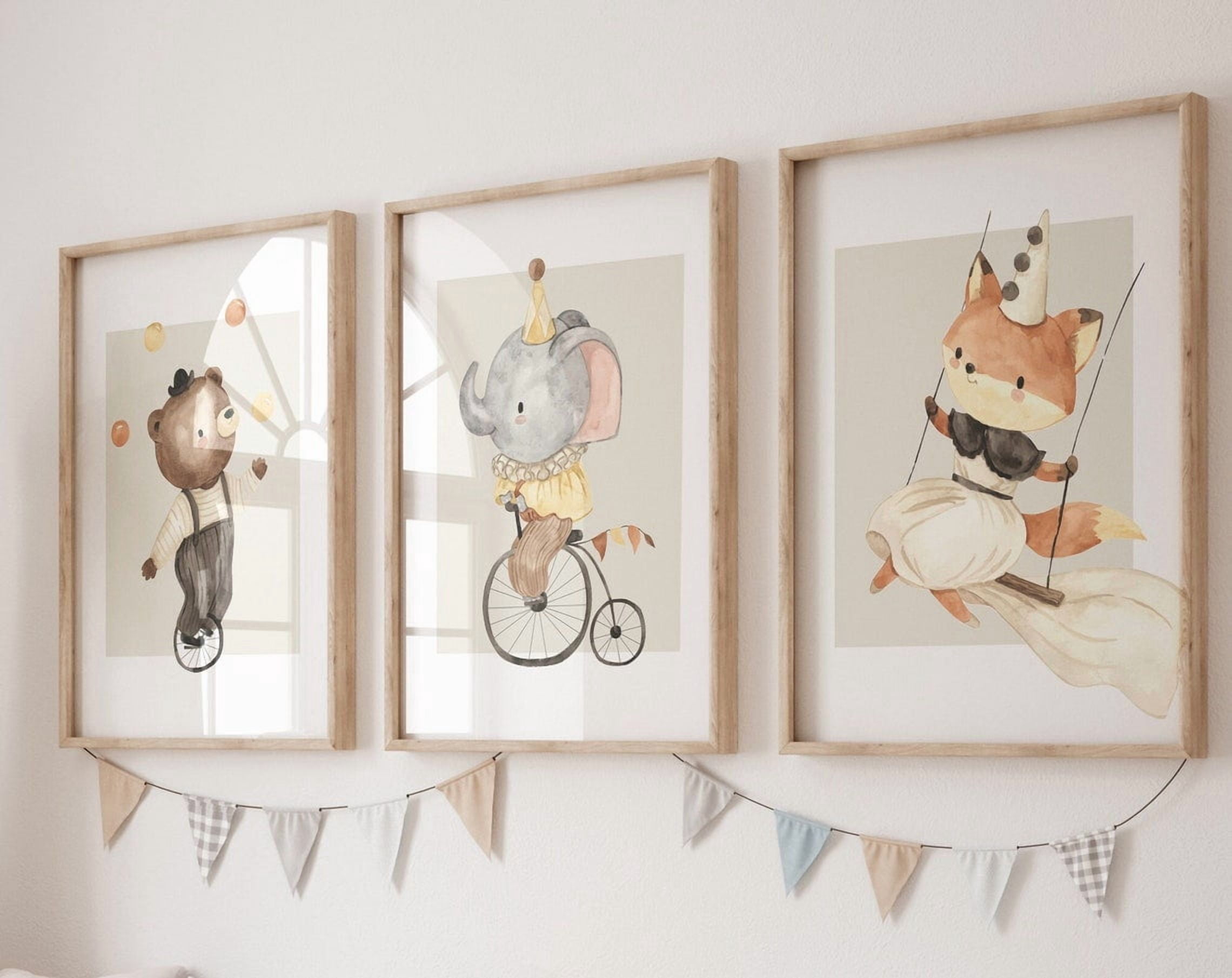 Luvia Circus Nursery Art Set Of 3 Vintage Circus, Toddler Decor Poster ...