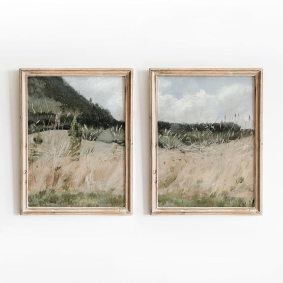 Luvia Corn Field Set | Landscape Poster | Farm Field Art | 569, Modern Wall Decor Set 2 Prints 8x12 UNFRAMED