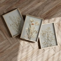 Luvia Dried Wildflowers Botanical Wall Art Set Of 3 Poster Or Print, Minimalist Neutral Floral Prints, Elegant Nature-Inspired Modern Decor, Modern Wall Decor Set 3 Prints 8x12 UNFRAMED