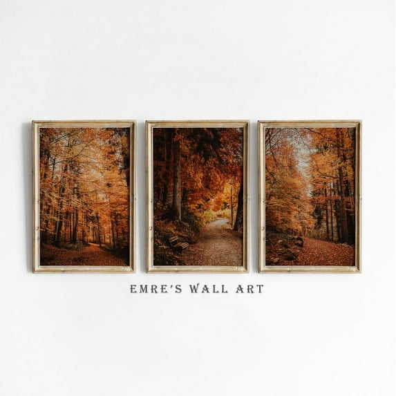 Luvia Fall Photo Set of 3, Fall Landscape Prints, Autumn Forest Poster, Autumn Photo Print, Fall Wall Art, Autumn Decor, Autumn Posters Wall Decor Set 3 Prints 20x30 UNFRAMED