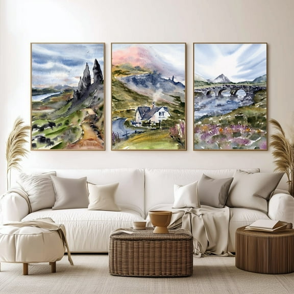 Luvia Isle Of Skye Fine Art Set Of 3 Prints, Modern Wall Decor Set 3 Prints 8x12 UNFRAMED