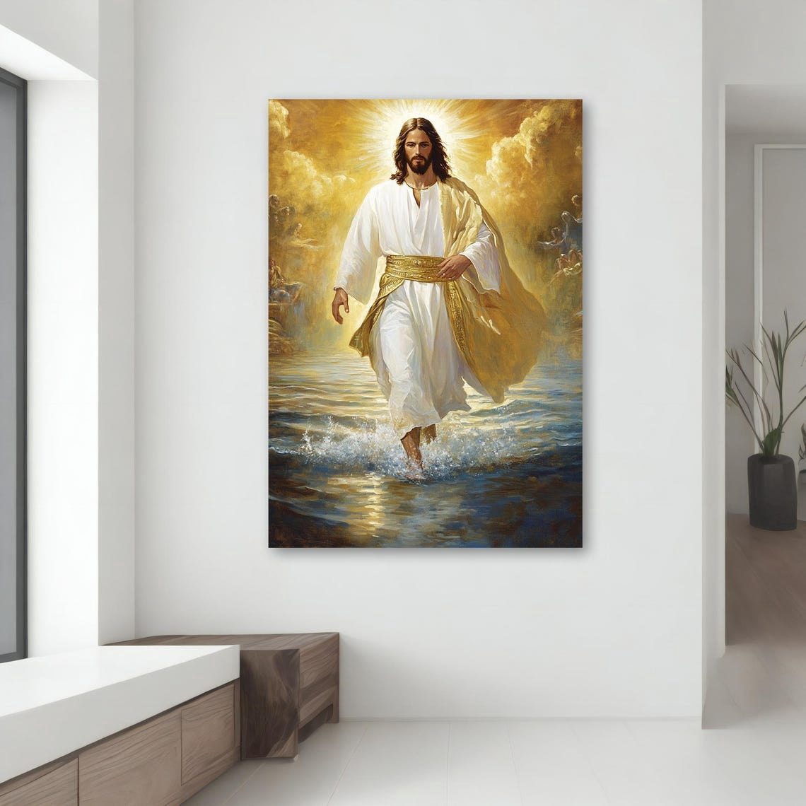 Luvia Jesus Walking On Water Canvas, Christian Wall Art, Religious Home ...