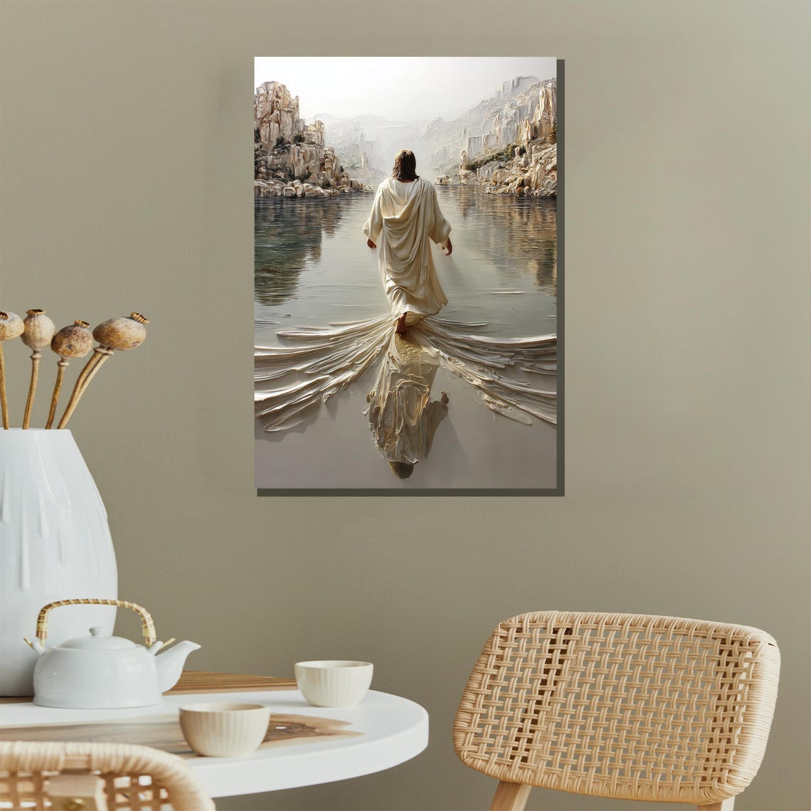 Luvia Jesus Walking On Water Canvas – Modern Christian Wall Art ...