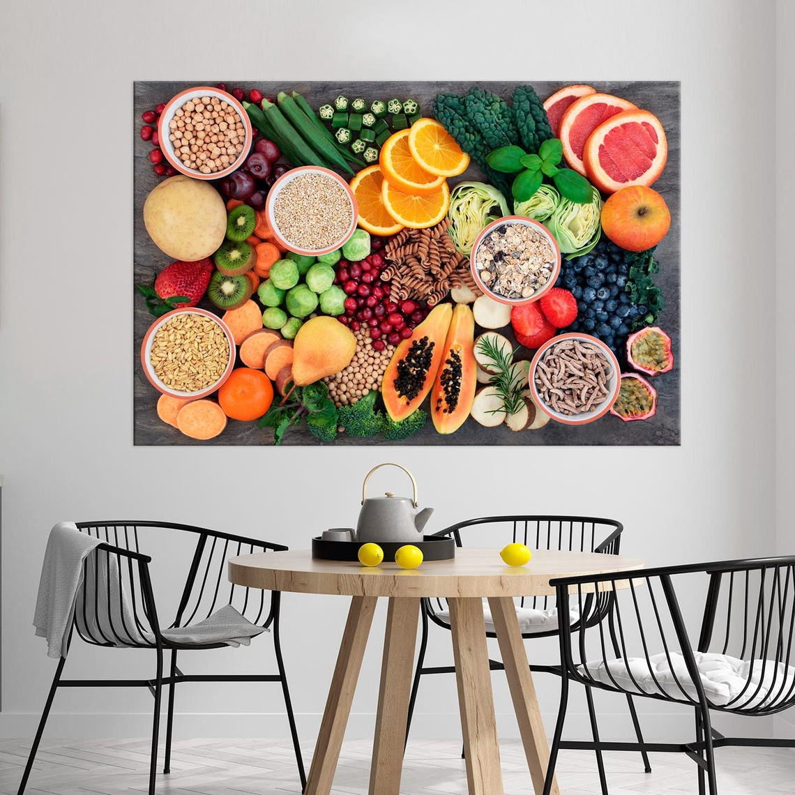 kitchen print set of 2 fruit print vegetable print... Luvia Kitchen Canvas Print Fruit Vegetables Print Super Food Vegan ...