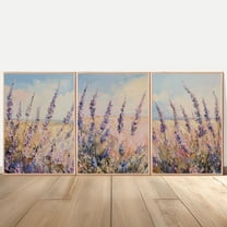 Luvia Lavender Art Wildflower Field Poster Set Of 3 Prints, Modern Wall Decor Set 3 Prints 8x12 UNFRAMED