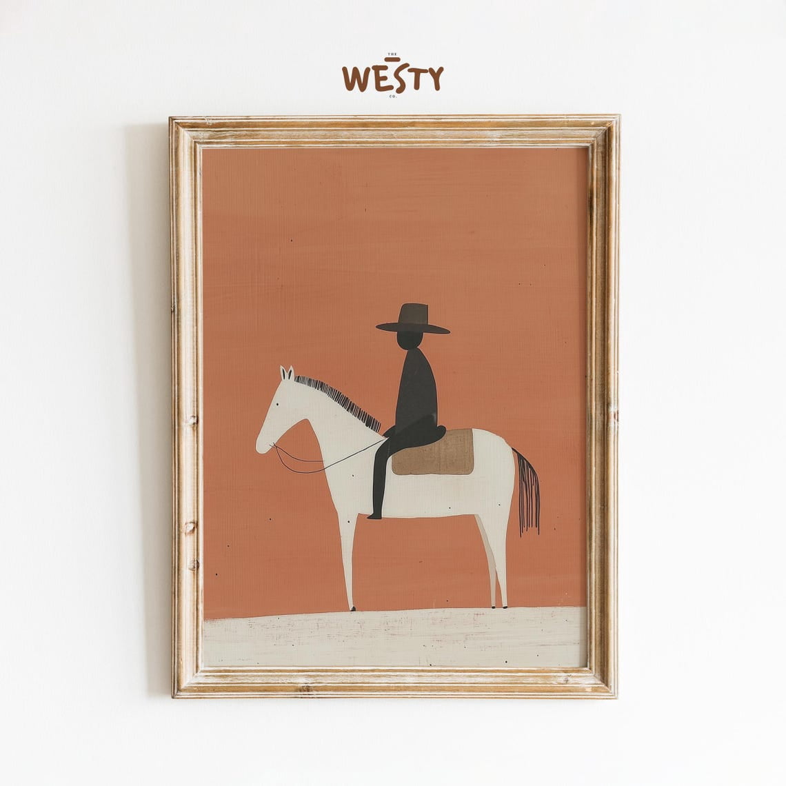 Luvia Minimalist Cowboy Poster, Western Abstract Horse Rider Wall Art ...