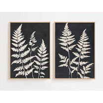 Luvia Monochrome Botanical Fern Art Set Of 2, Black And Beige Plant, Nature Inspired Home Decor, Modern Print, Modern Wall Decor Set 2 Prints 8x12 UNFRAMED