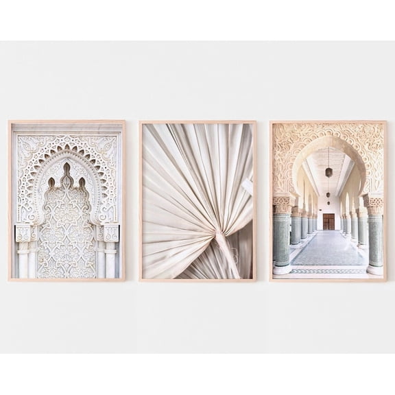 Luvia Moroccan, Set Of 3 Moroccan Neutral Morocco Gallery Set, Marrakech, Modern Wall Decor Set 3 Prints 8x12 UNFRAMED