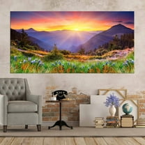 Luvia Mountain Canvas Print Landscape Print Nature Sunset Sunrise Smoky Mountain Bedroom Wall Decor Canvas Print Canvas, 8x10 UNFRAMED
