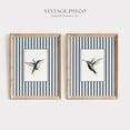 thumbnail image 1 of Luvia Nancy Meyers Striped Hummingbird Sketch Set Of 2 Coastal Grandma, French Country Cottagecore Decor, Navy Blue Vintage, Modern Wall Decor Set 2 Prints 8x12 UNFRAMED, 1 of 3