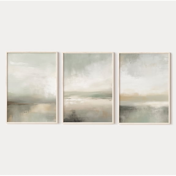 Luvia Neutral Gray Abstract Poster Set Of 3 Modern Neutral Gray\ Earth Tones 3 Piece, Modern Wall Decor Set 3 Prints 8x12 UNFRAMED