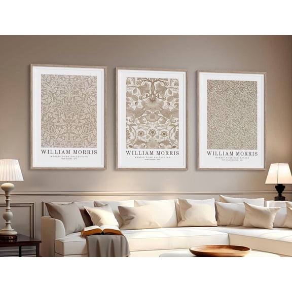 Luvia Neutral Set Of 3 Prints, Vintage Museum Exhibition Art Posters Nouveau Prints, Gallery Wall Set, Modern Wall Decor Set 3 Prints 20x30 UNFRAMED