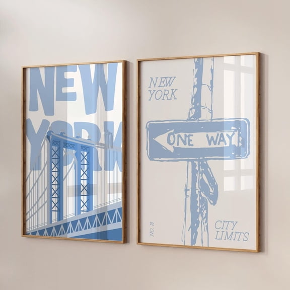 Luvia New York Posters Vintage Nyc Retro New York City Art Prints New York Art Nyc Poster Set Of 2 Prints, Modern Wall Decor Set 2 Prints 20x30 UNFRAMED