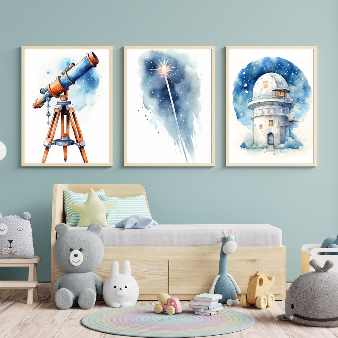 Luvia Nursery Decor Astronomer Boy Prints, Nursery Wall Art Shooting ...