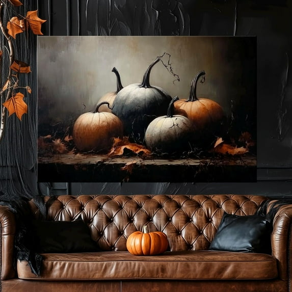 Luvia Pumpkin Canvas Print Fall Fest Decor Rustic Pumpkin Gothic Decor Dark Academia Print Vintage Fall Fest Canvas, 8x10 UNFRAMED
