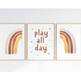 thumbnail image 1 of Luvia Rainbow Boho Nursery Decor Playroom Play All Day Baby Room Decor Terra Nursery Art, Modern Wall Decor Set 3 Prints 12x18 UNFRAMED, 1 of 3