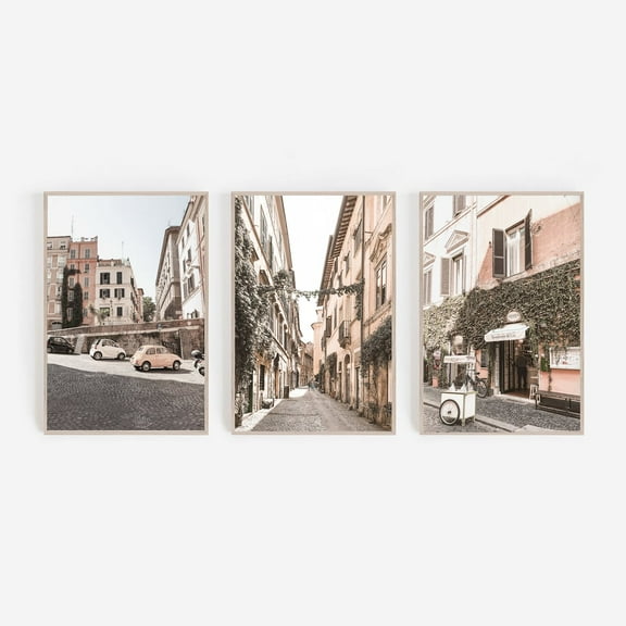 Luvia Rome Set Of 3 Prints, Italian, Rome Streets Photography, Italy, Modern Wall Decor Set 3 Prints 12x18 UNFRAMED